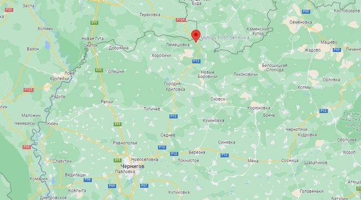 Сеньковка, пункт пропуска, черниговская область, карта черниговская область