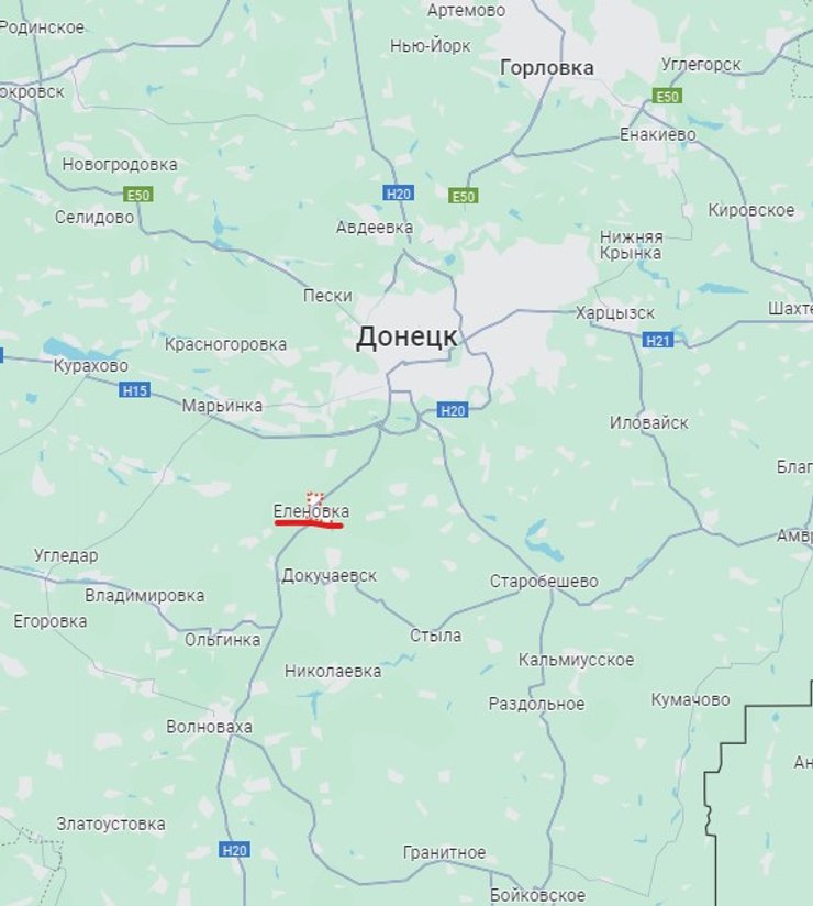 Еленовка, карта
