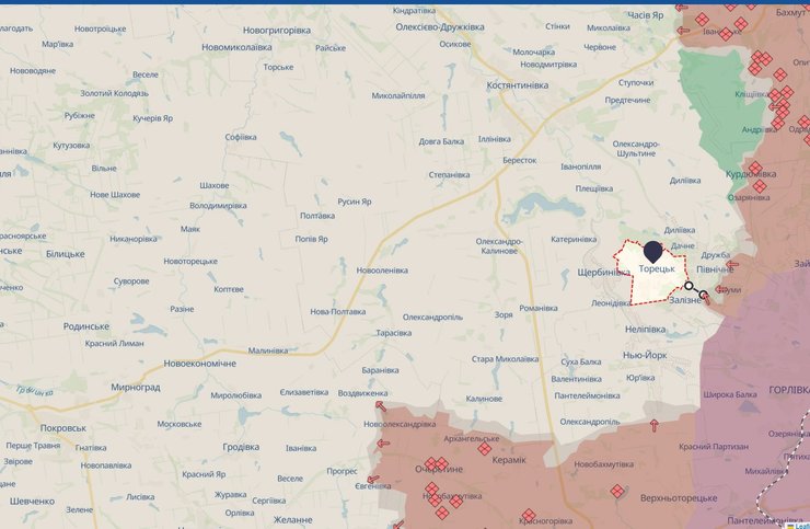 Наступ РФ, Торецький напрямок, 2 липня, карта