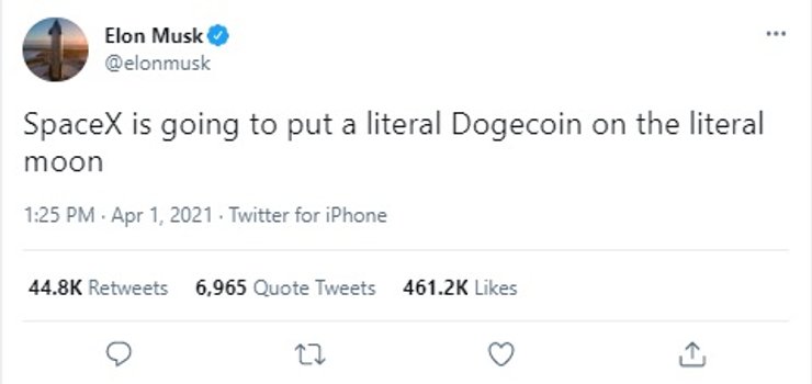 Dogecoin, Луна, SpaceX, Илон Маск