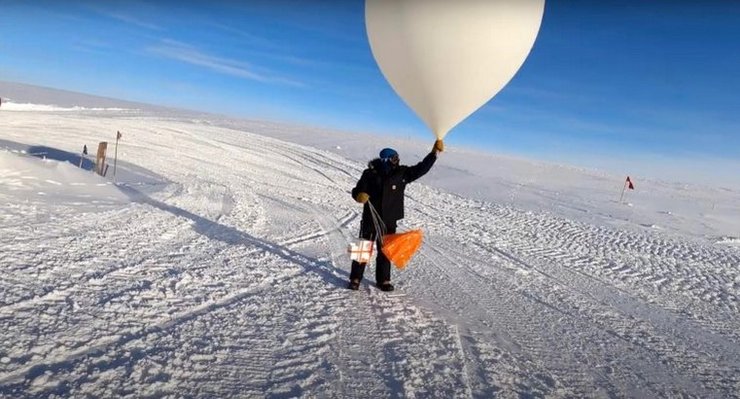 Метеозонд, ученый, Антарктида, озон, озоновый слой