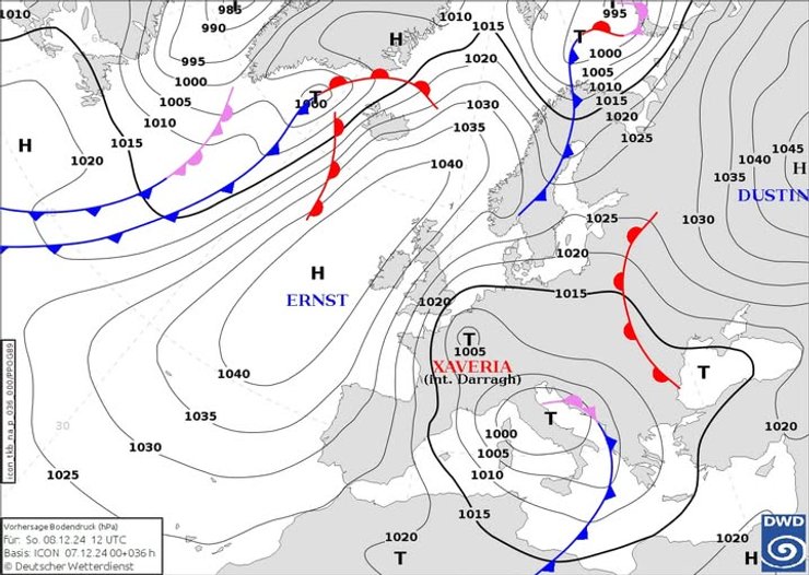 прогноз погоды, атмосферный фронт, Украина, Европа, карта