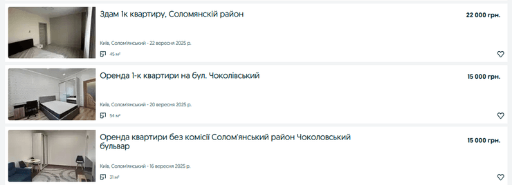 Цены на однокомнатные квартиры в Соломенском районе