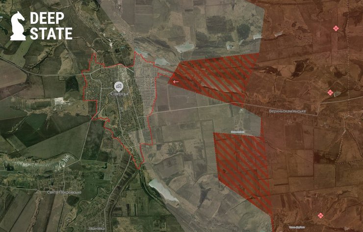 Ситуация вблизи Северска — карта DeepState