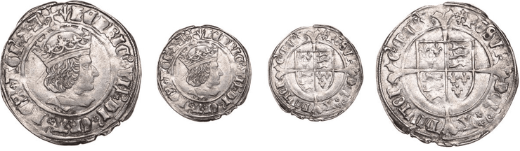 Старовинні срібні монети часів правління Генріха VII, виявлені в скарбі в графстві Дорсет