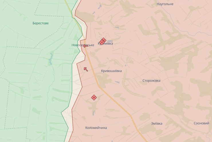 ЗС РФ зайняли Новоселівське на Луганщині (скрин deepstatemap.live)