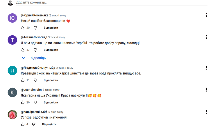 Відгуки користувачів мережі