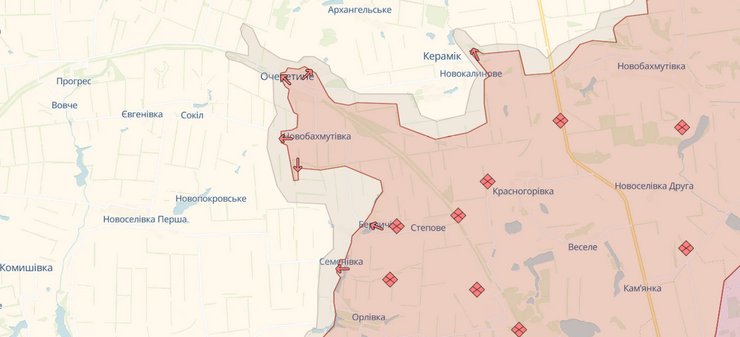 DeepState, карта, Очеретино