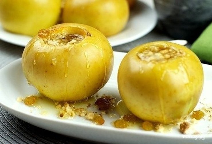 запеченные яблоки, постный рецепт, великий пост