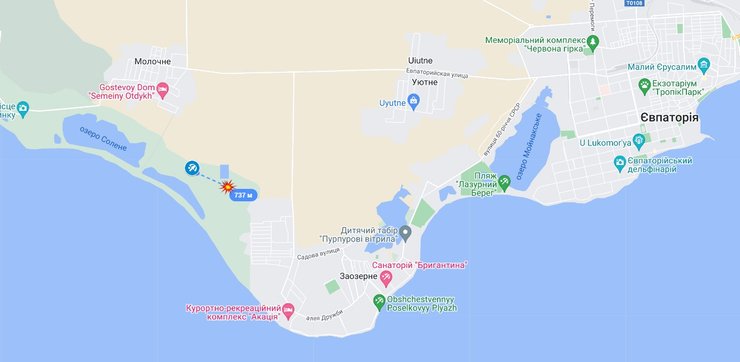 Вибух в Криму: точка удару під Євпаторією