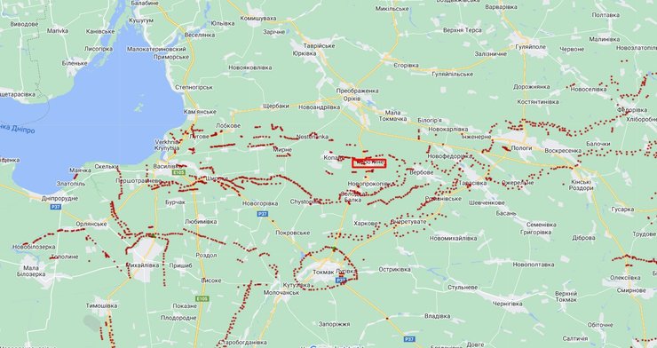 Фортифікації ЗС РФ на Запоріжжі