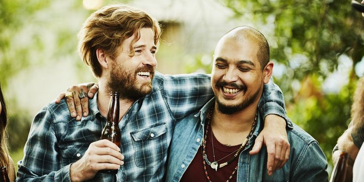 дружба, мужчины, улыбаются