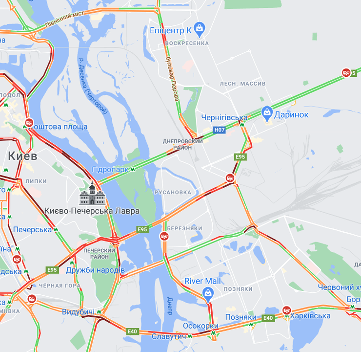 снег в киеве, пробки в киеве, снег киев, пробки киев, карта