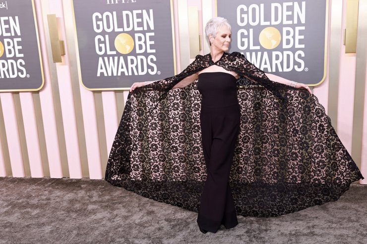 хайди клум. золотой глобус, золотой глобус 2023, золотой глобус красная дорожка, золотой глобус худшие наряды, джейми ли кертис