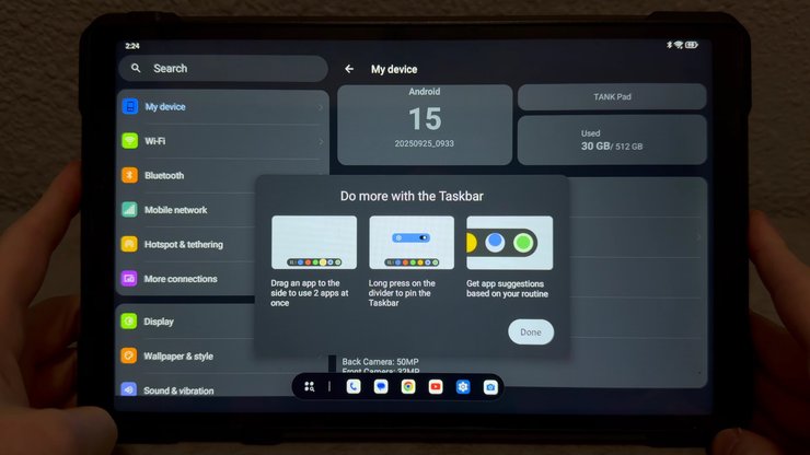 Планшет Unihertz Tank Pad екран