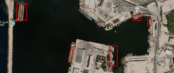 Ракетные катера в Латакии. Источник: Google Earh