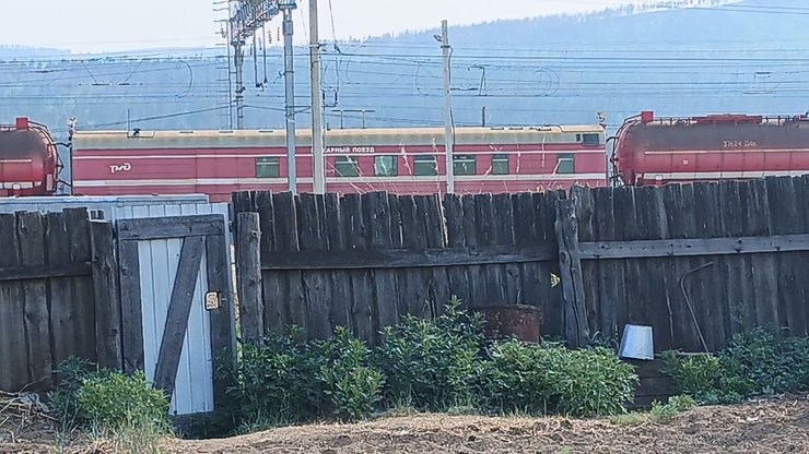 Пожежний поїзд у Великій Турі на Забайкаллі