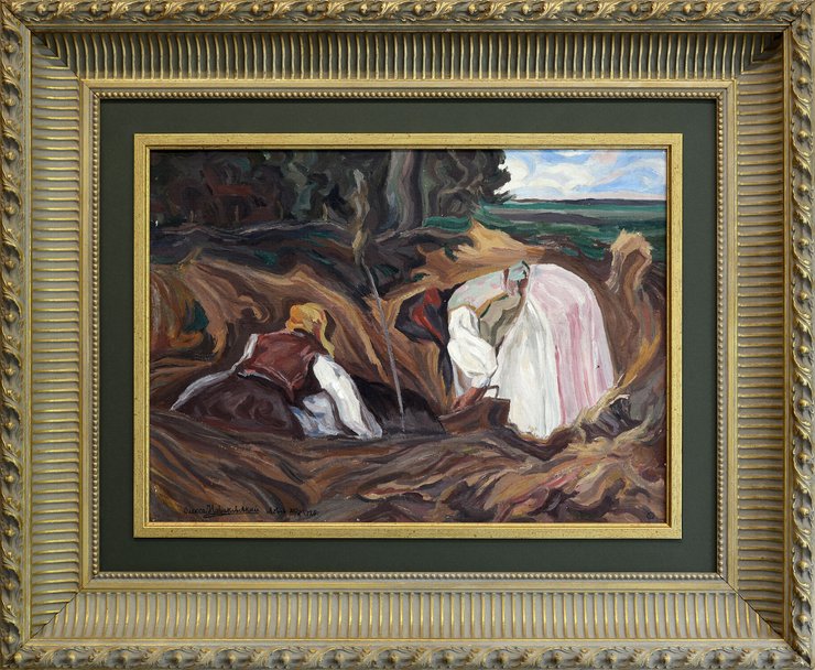 Новаковский Олекса "Жатва", 1925 картон, масло 42 x 57 см Эстимейт: 50 000 — 60 000 $ Стартовая цена: 35 000 $