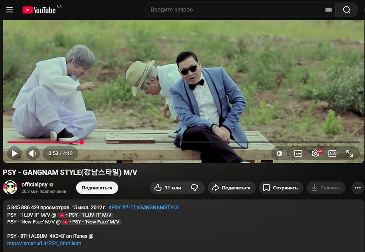 psy gangnam style youtube кліп