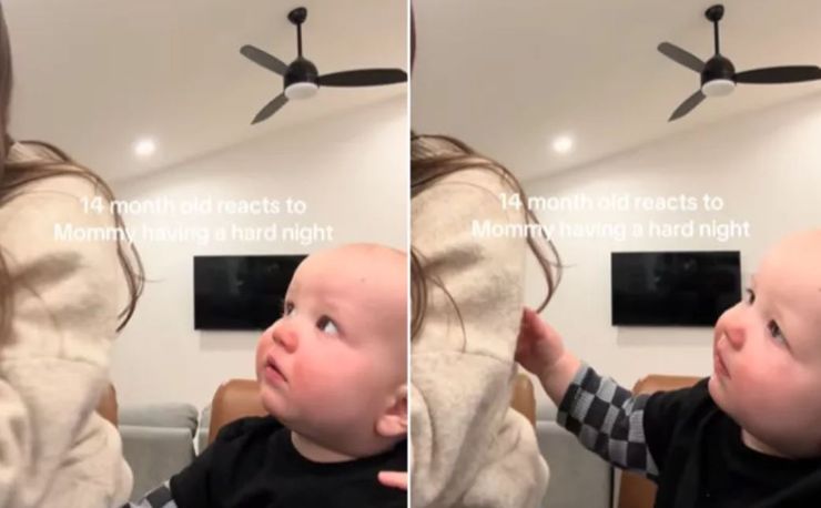 Мать показала трогательную реакцию своего сына на ее слезы, интересный момент, неожиданные истории, невероятные случаи