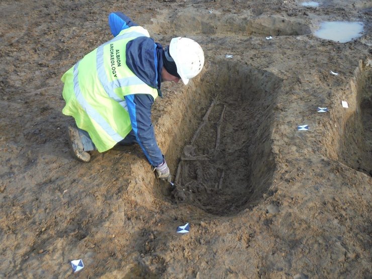 раскопки, археолог, могила, скелет, изображение