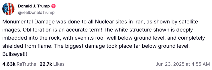 Дональд Трамп прокоментував результати ударів США по Ірану