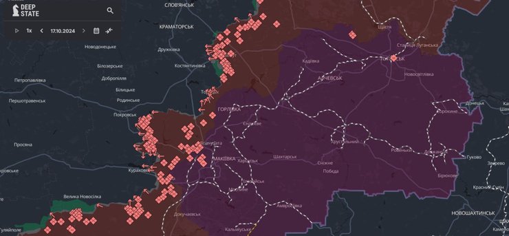 Карта боїв на Донеччині