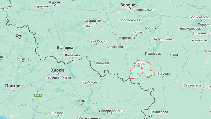 Розсошанський район на карті Росія