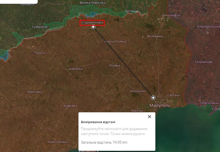 Направление Старомлиновка-Мариуполь