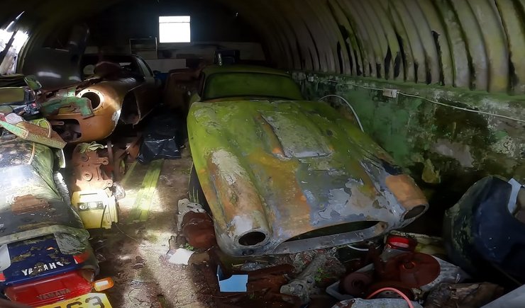 Jensen 541, Maserati Mistral, заброшенные авто, заброшенные авто, коллекция авто, Porsche 924, заброшенные авто