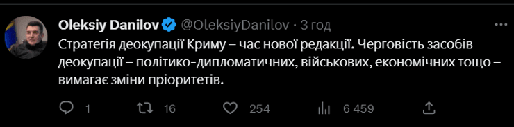 Деокупація Криму, Данілов, Крим