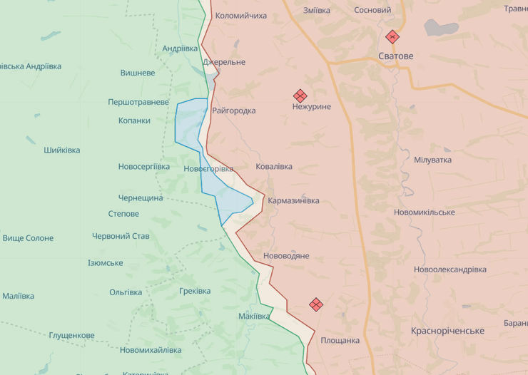 зСУ відкинули ЗС РФ від Новоєгорівки Скрин: deepstatemap.live