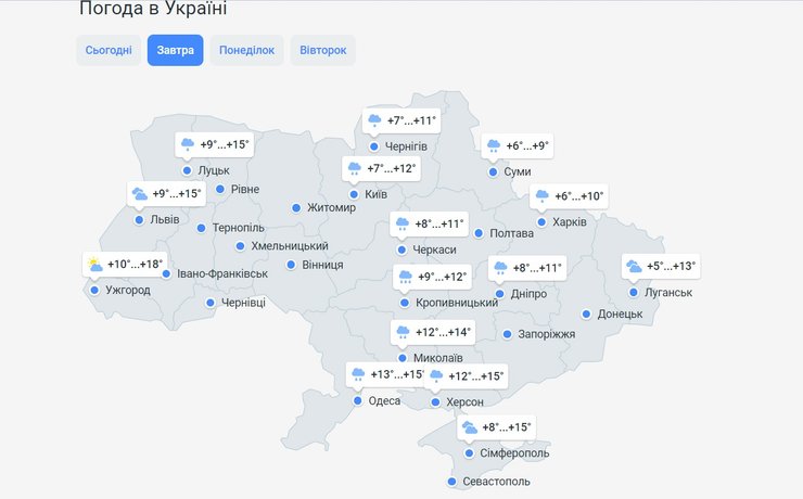 карта погоды