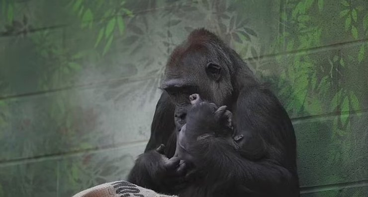 западная равнинная горилла детеныш