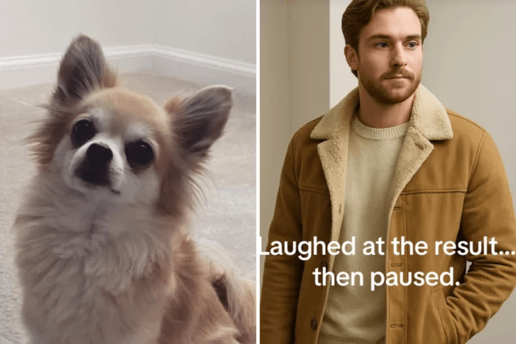 Собака в виде человека, тренд, тренды в TikTok, собака в образе человека, ИИ, ChatGPT, вышла замуж за собаку, собака похожа на мужа