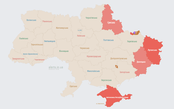 украина, карта, карта тревог