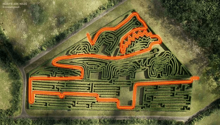 Самый длинный лабиринт в Великобритании, живая изгородь, загадочный лабиринт, лабиринт, деревья, зоопарк, ферма,