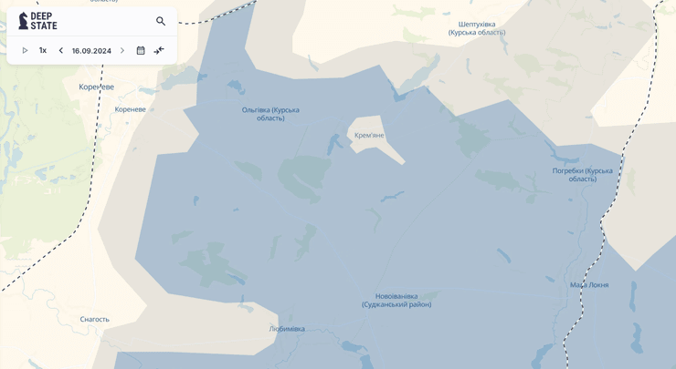 Карта DeepState: Курська область