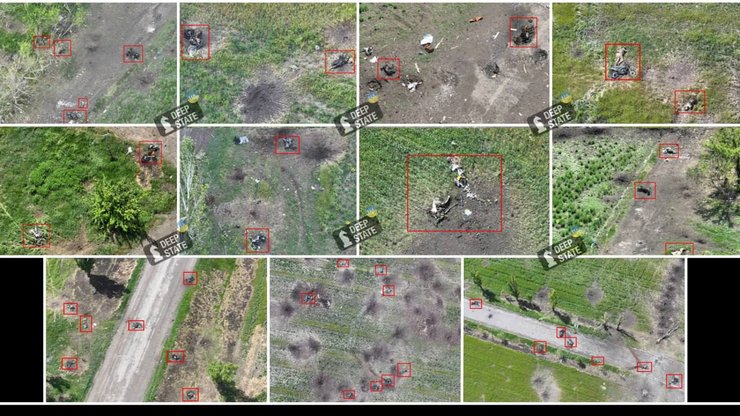 Последствия мотоциклетных атак россиян в районе Богатиря