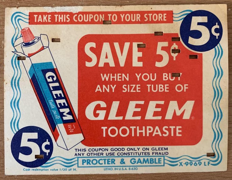 Зубная паста, 1950 год, цена на зубную пасту