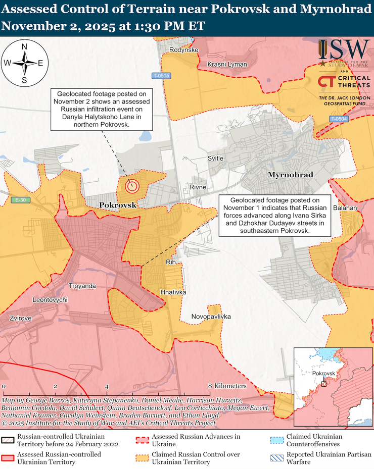 ВС РФ бросают силы на оккупацию Покровска и Мирнограда