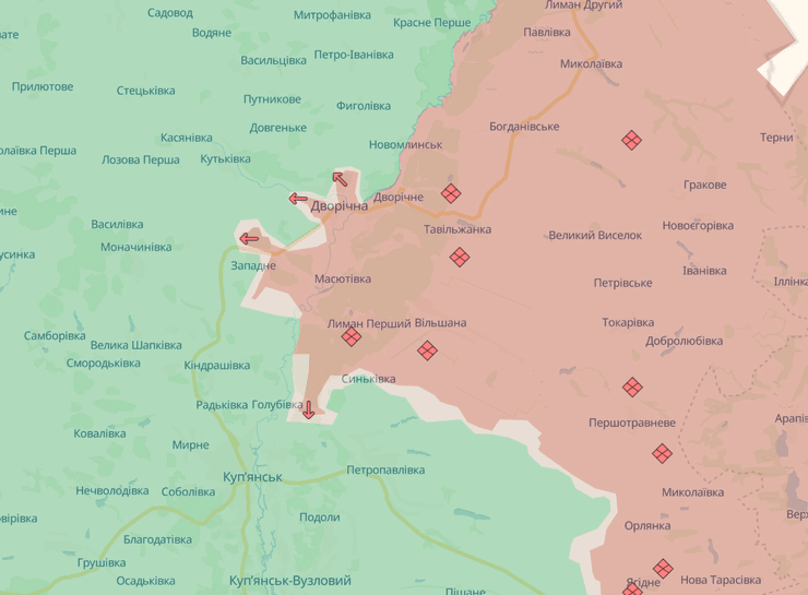 наступление РФ на Купянск, Купянское направление, Харьковское направление, ситуация на фронте, карта, карта, карта
