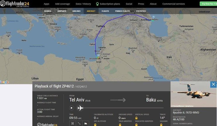 Маршрут Ил-76