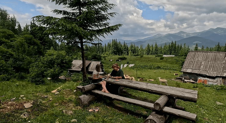 Типичный пейзаж в Карпатах