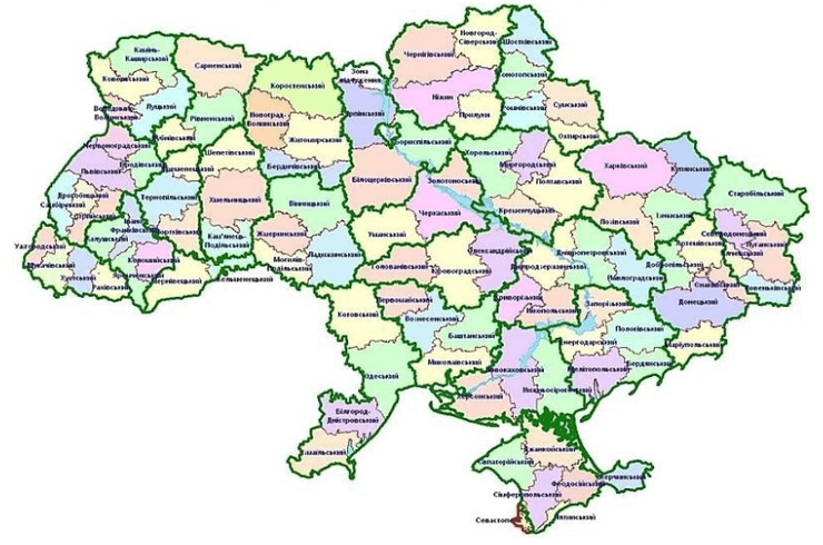 карта новые районы в украине