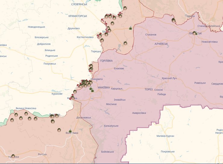 карта бойових дій, Україна