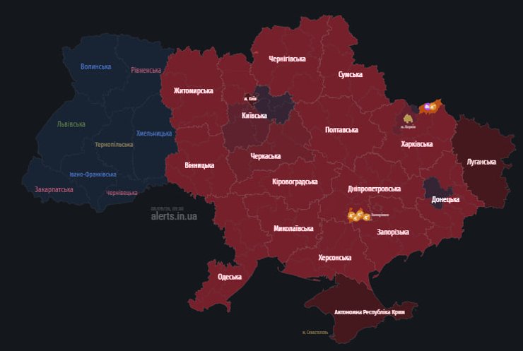 карта повітряних тривог