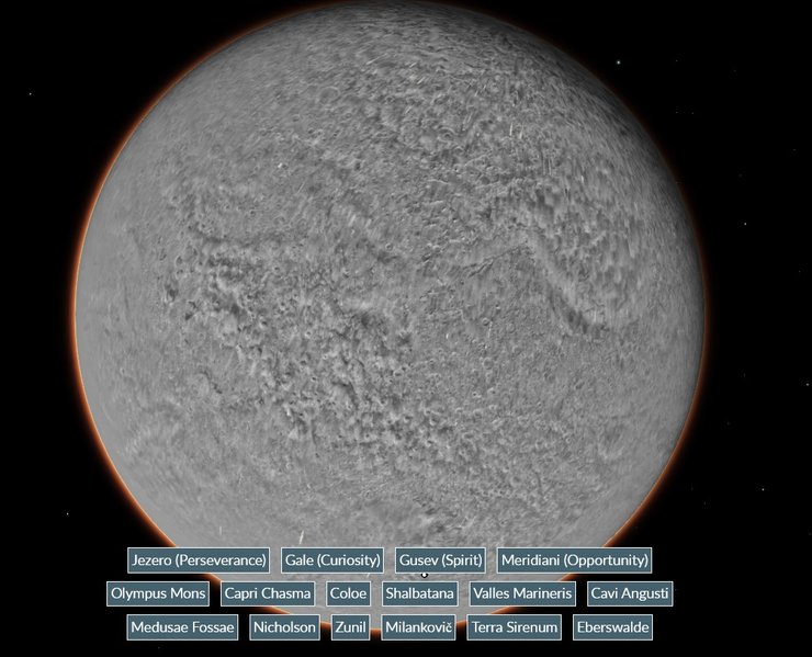 Марс, карта Марс, самая подробная карта Марс