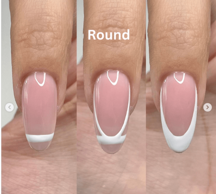Френч на круглих нігтях