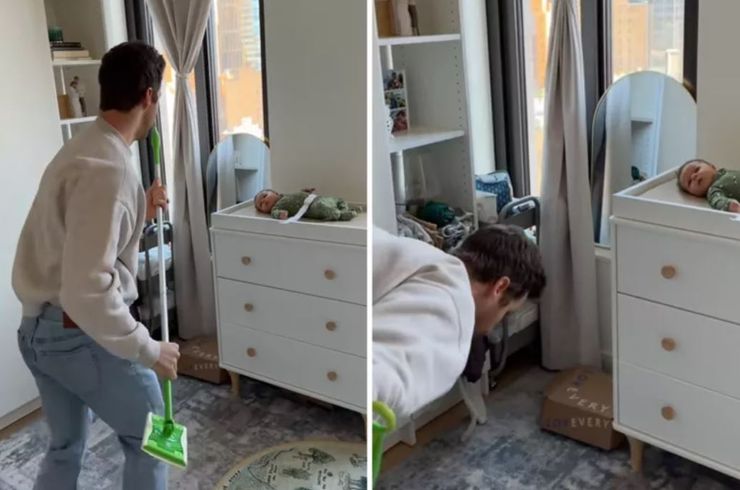 Отец поменял ребенку подгузник и стал звездой социальных сетей, интересные истории, приколы, странные случаи